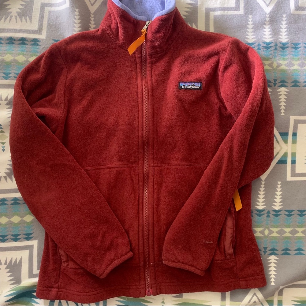 Maroon Patagonia Fleece Jacket - S